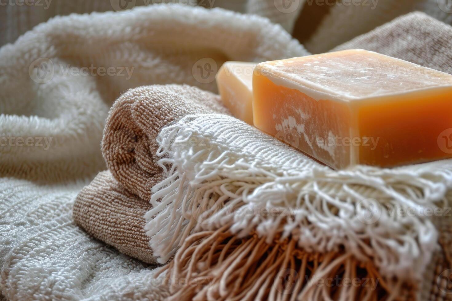 Soap Bar on Towel photo