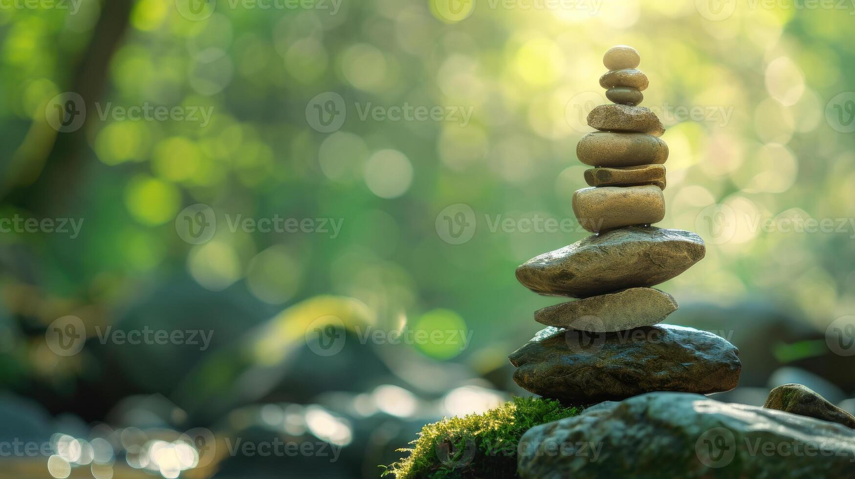 Stack of Rocks on Lush Green Field photo