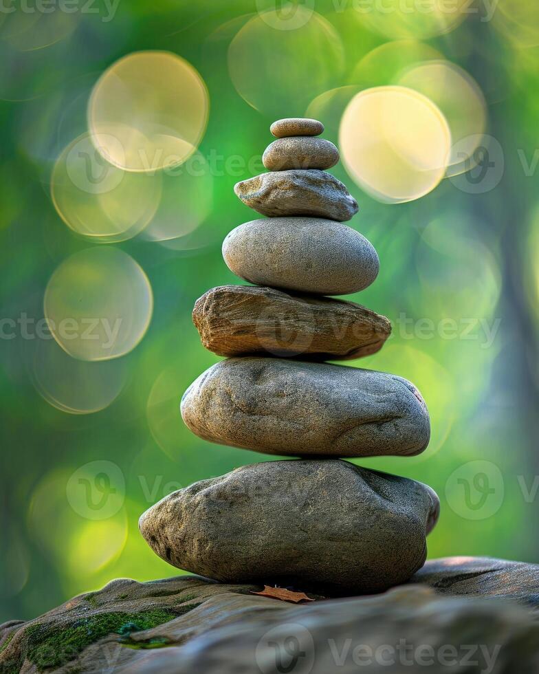 Stack of Rocks on Top of a Rock photo