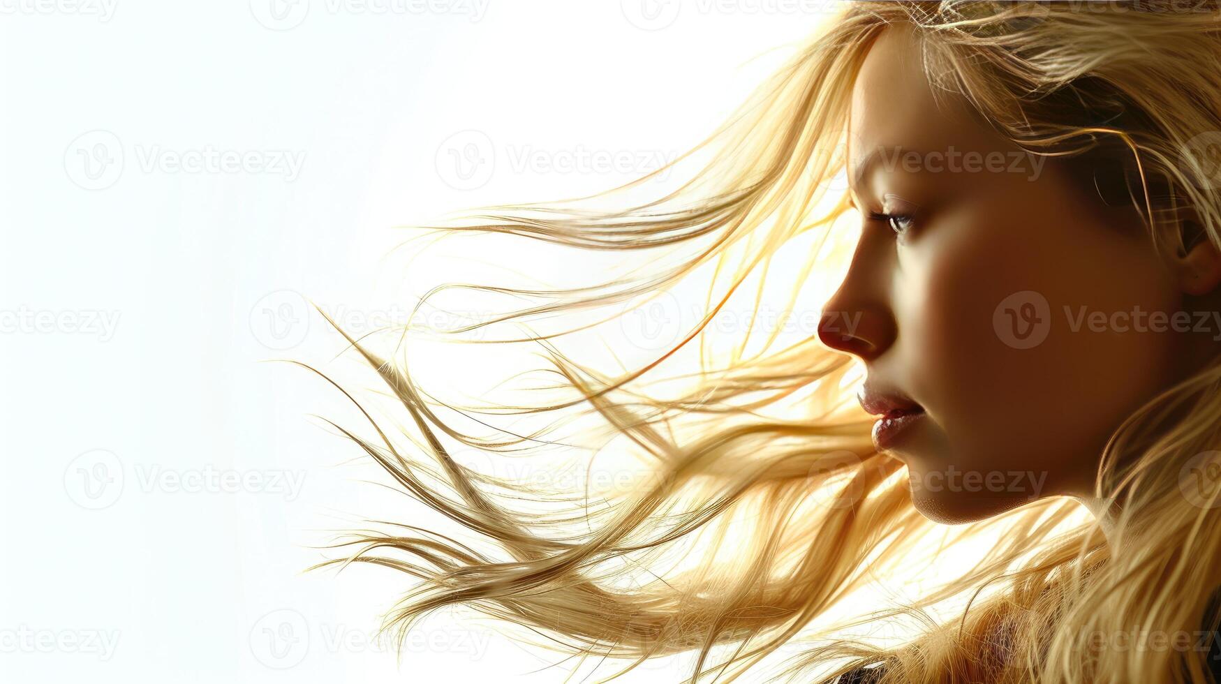 Woman With Flowing Hair photo