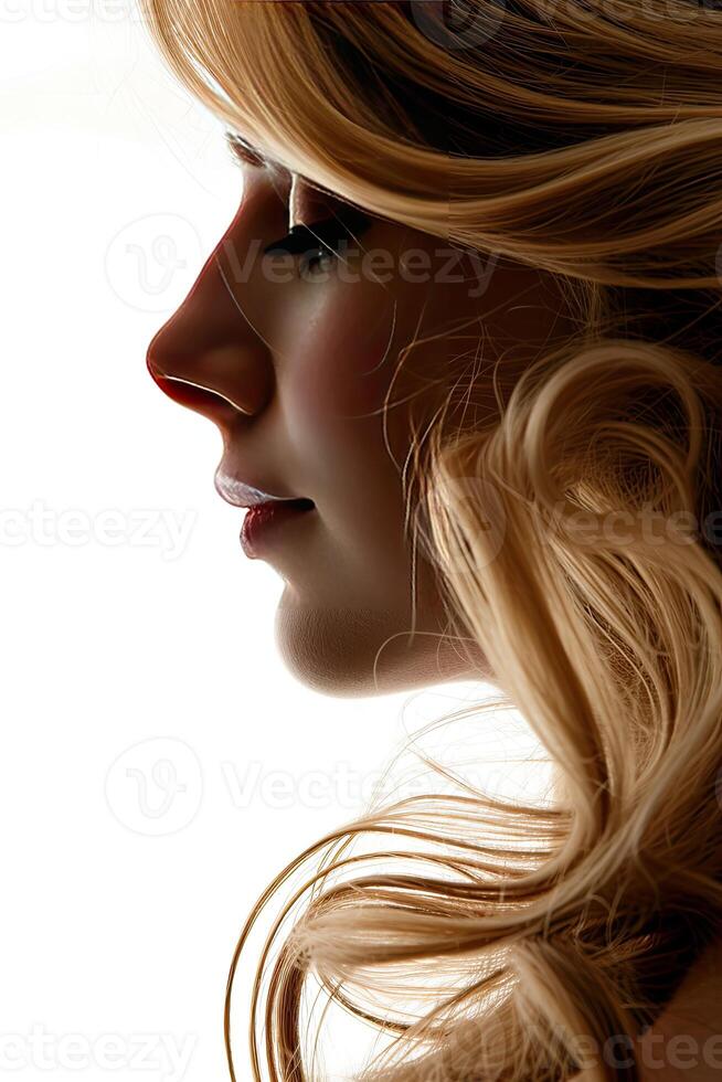 Close-Up of Woman With Long Hair photo