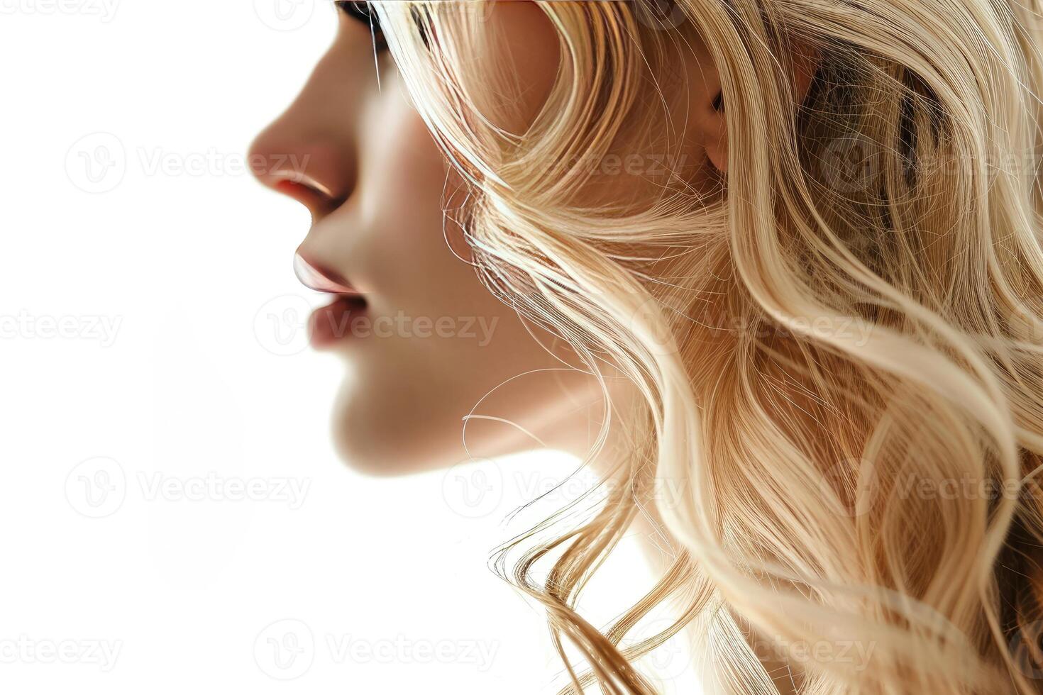 Close-up of Woman With Long Hair photo