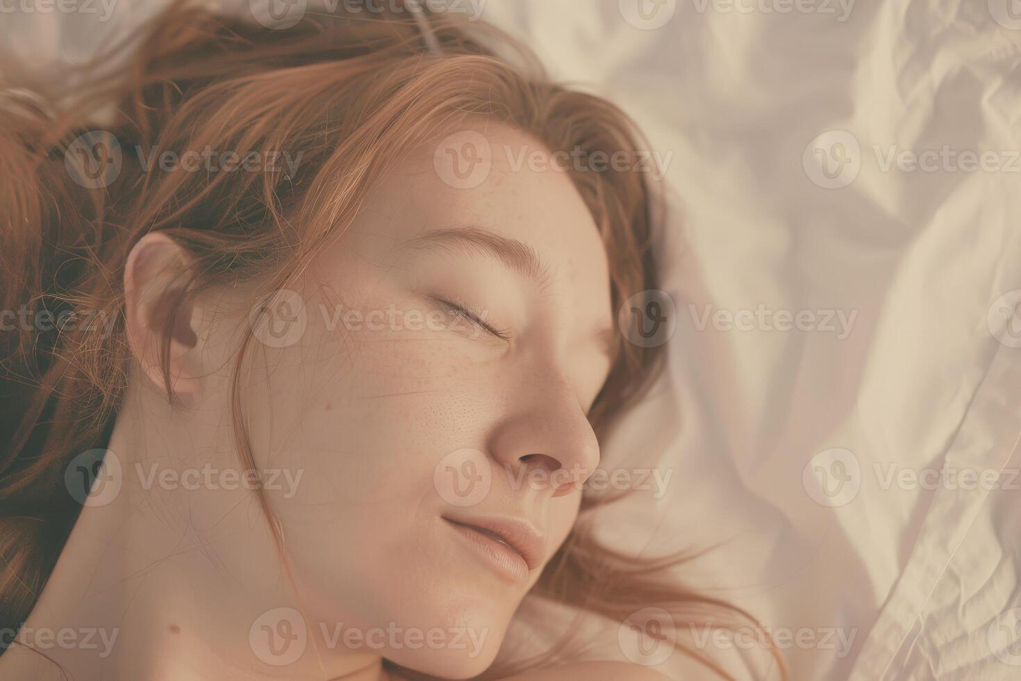 Woman Sleeping In Bed photo