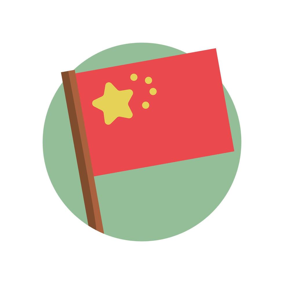 Chinese flag in flat design. vector