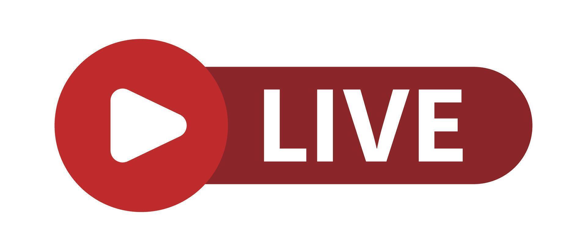 Play button and live stream logo. vector