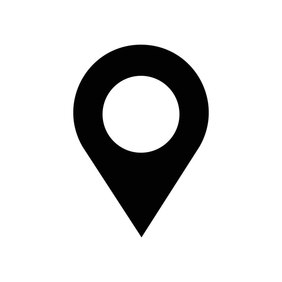 Map pin silhouette icon. vector