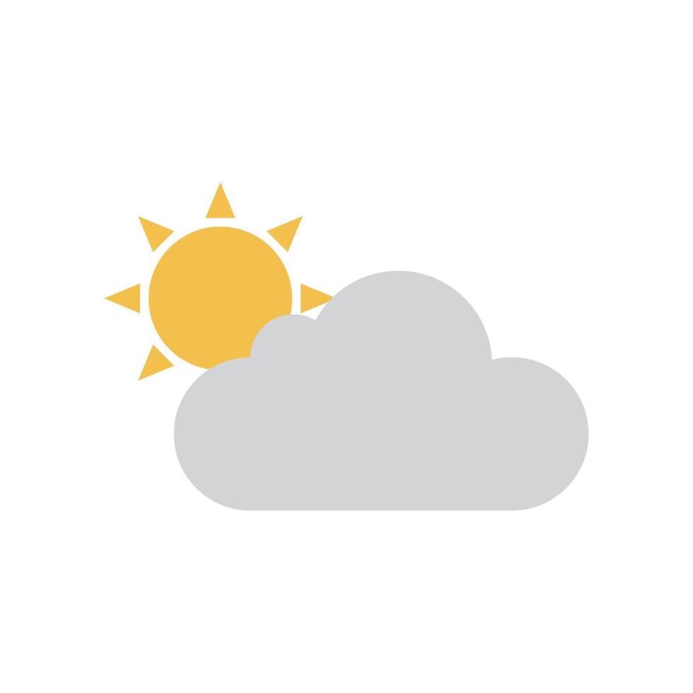 Sun and cloud icons. Sunny and cloudy. vector
