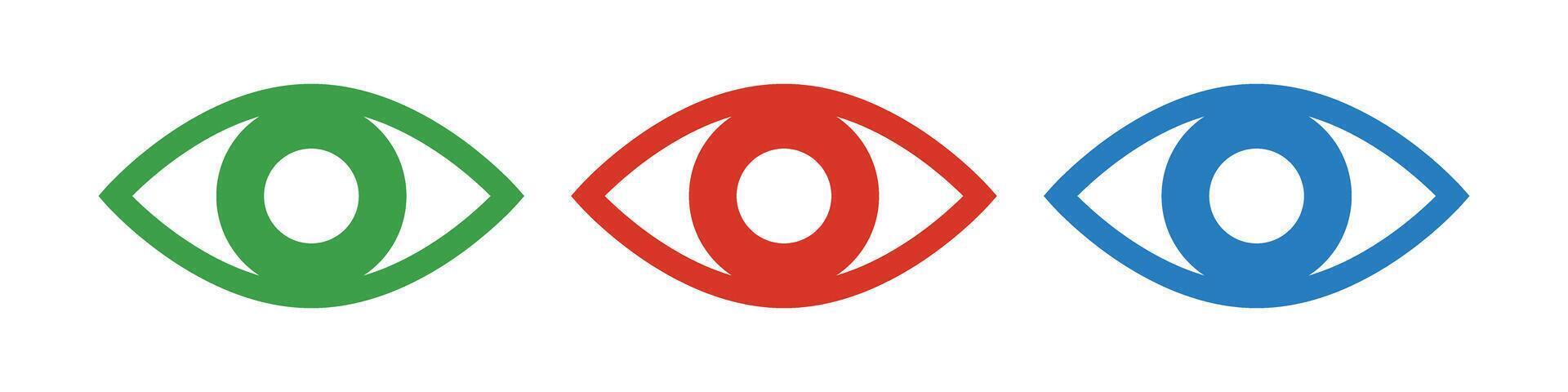 Colorful eye icon set. vector