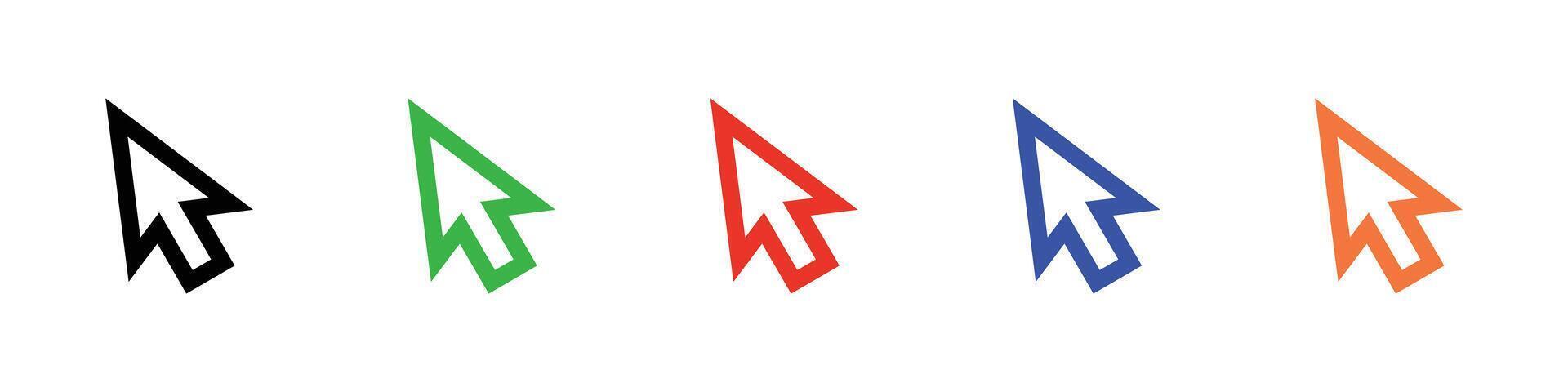 A set of mouse cursor icons. vector