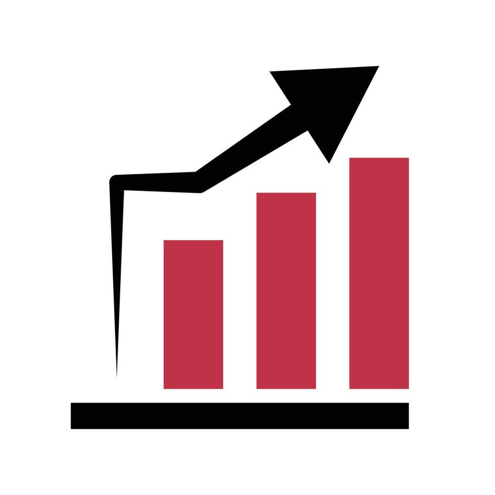 Fast-growing bar graph. Charts. vector