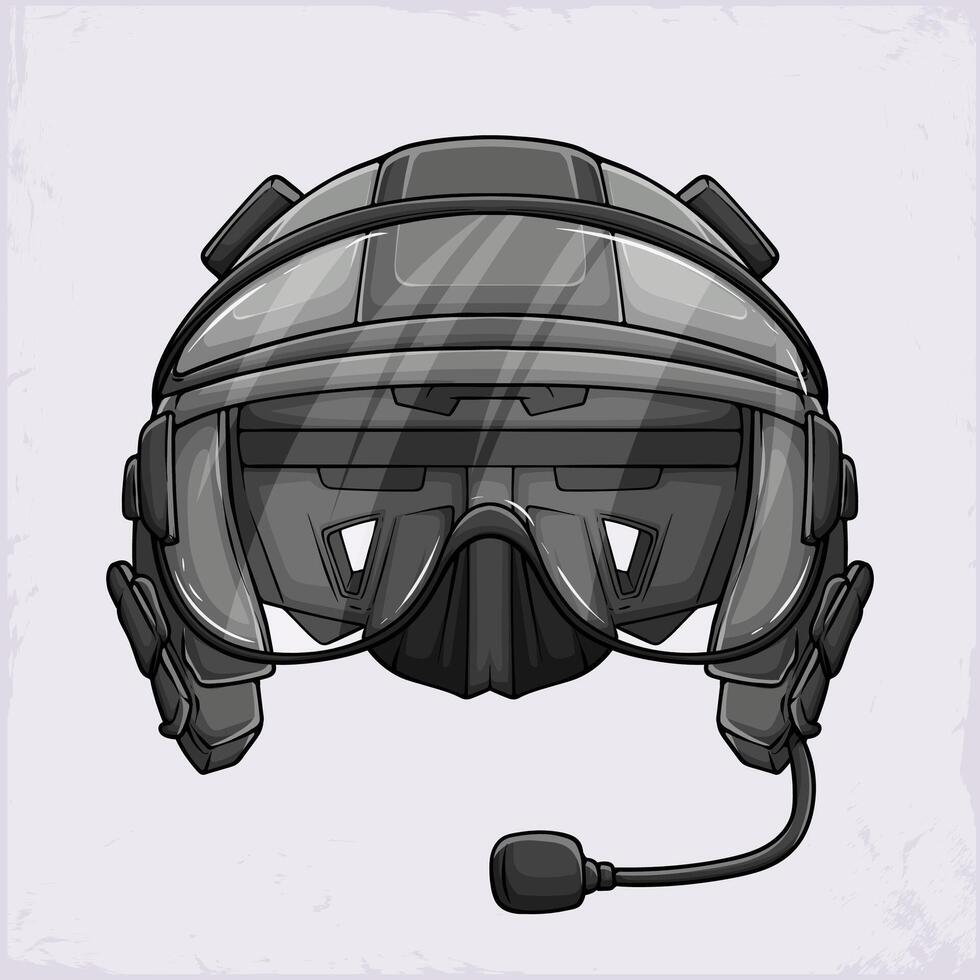 Hand drawn Original USA F-16 fighting falcon pilot helmet, Military Fighter Jet Pilot helmet vector