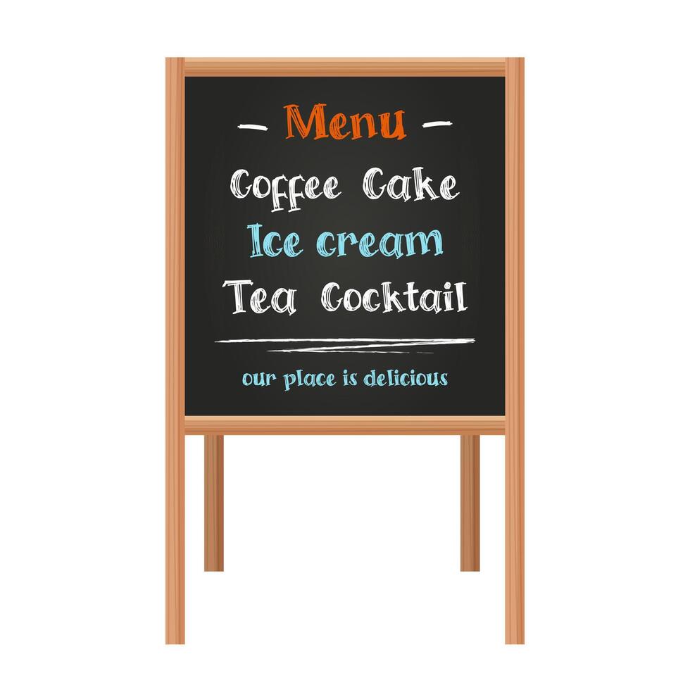 Blackboard Menu with Handwritten text vector