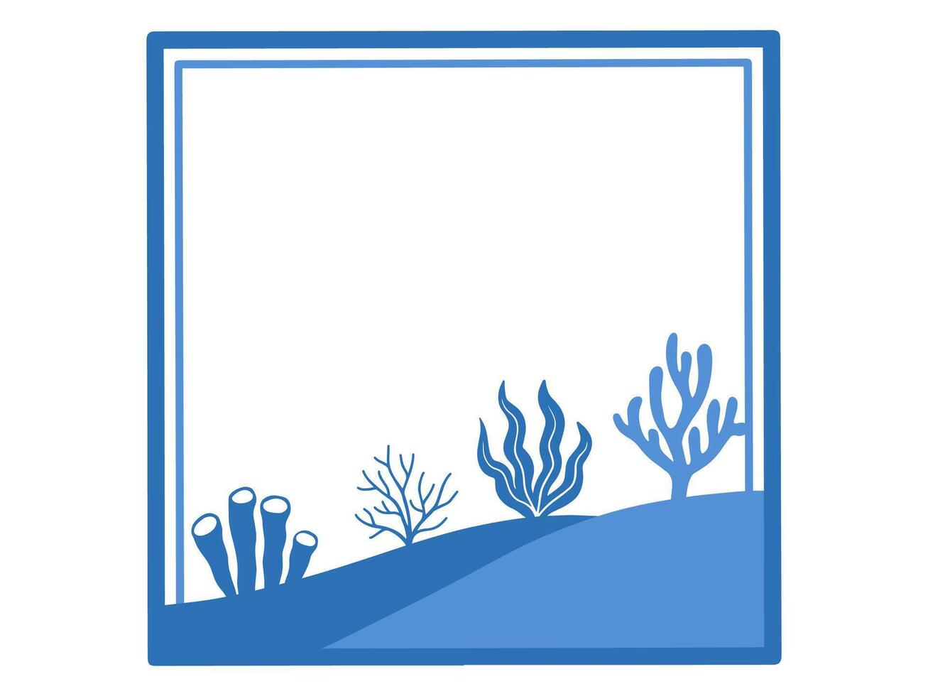 Summer Frame Undersea Ecosystem Illustration vector