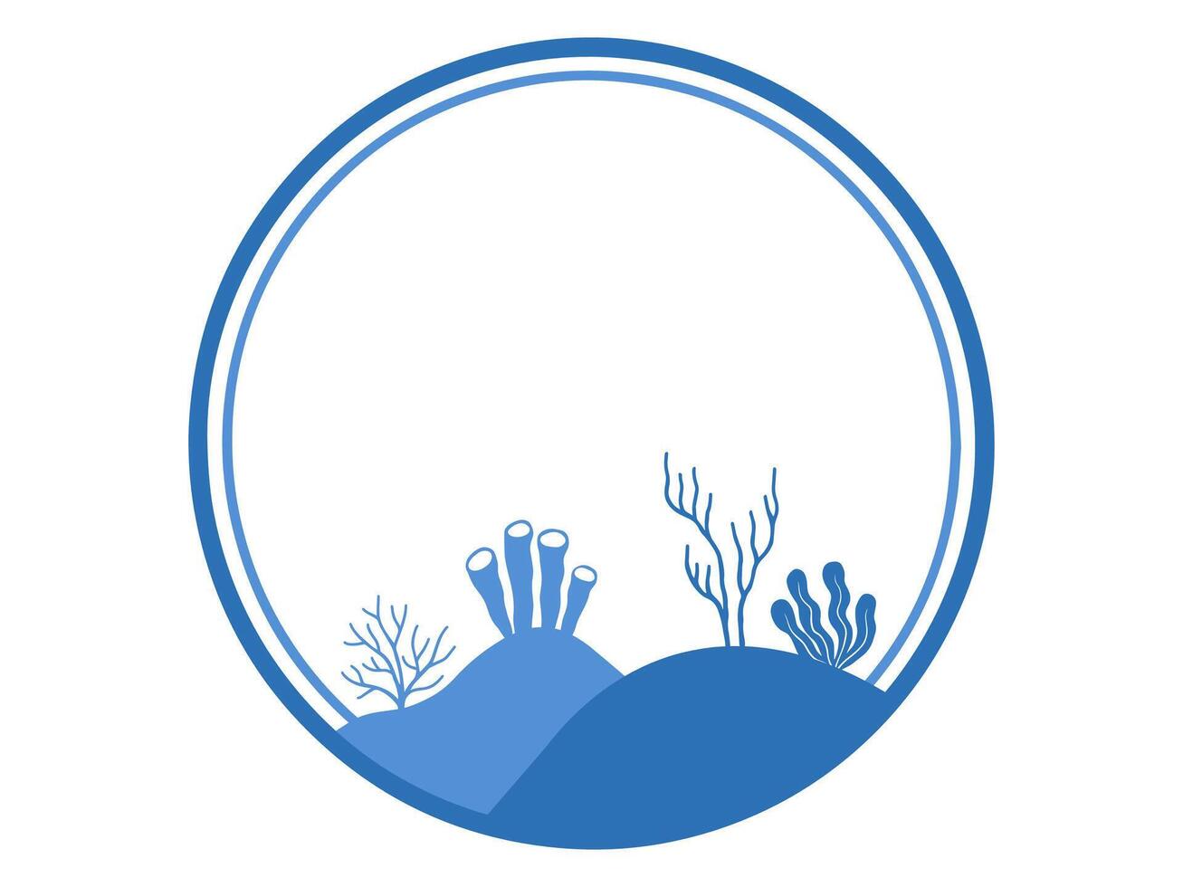 Summer Frame Undersea Ecosystem Illustration vector