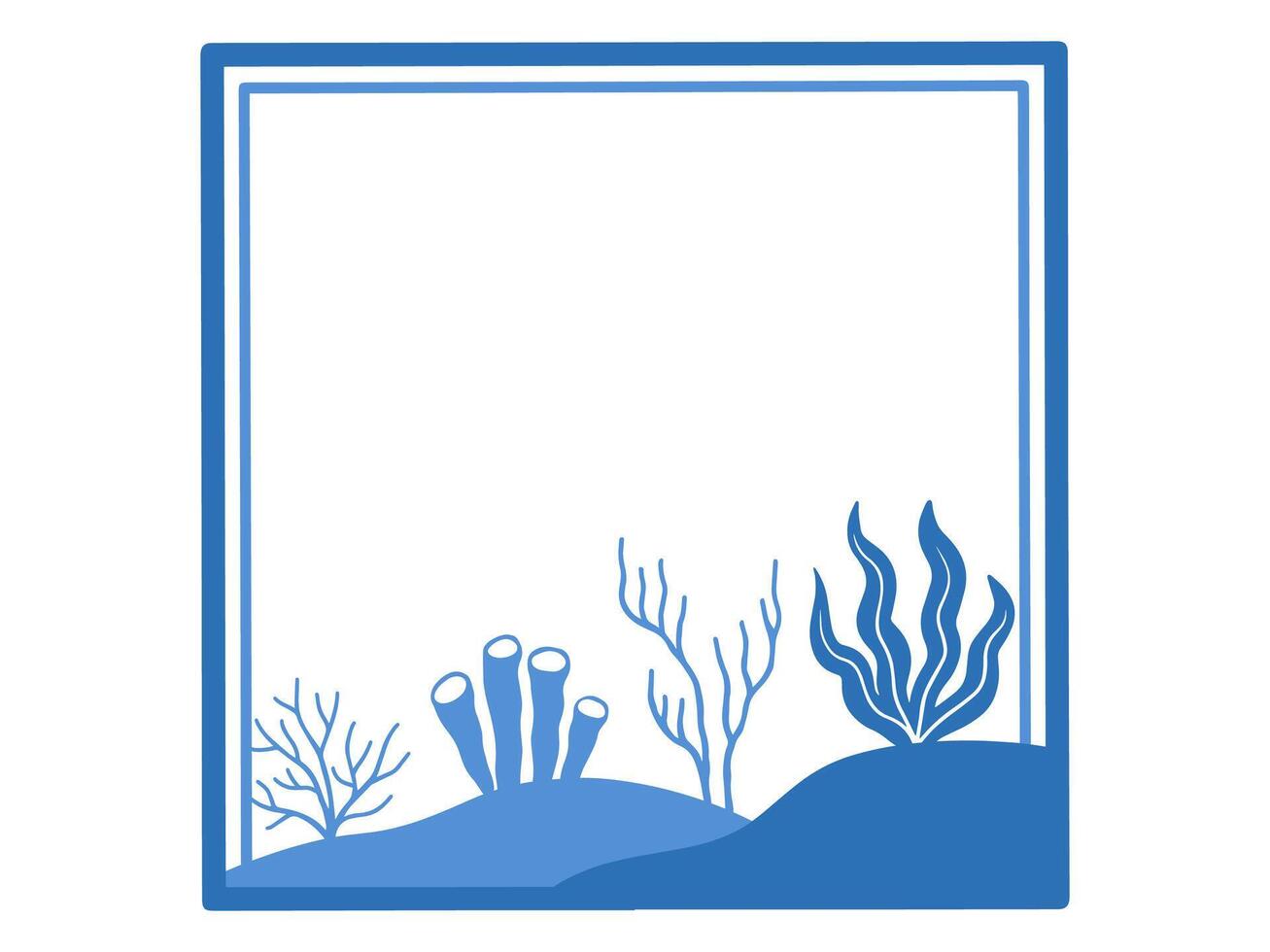 Summer Frame Undersea Ecosystem Illustration vector