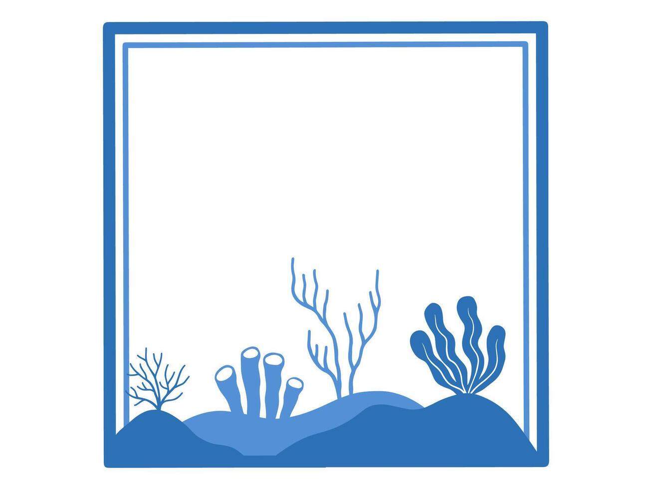 Summer Frame Undersea Ecosystem Illustration vector