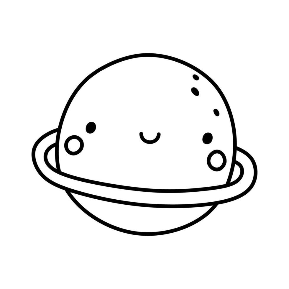 Cute planet isolated on a white background. hand-drawn illustration in doodle style. Perfect for decorations, logo, various designs. vector