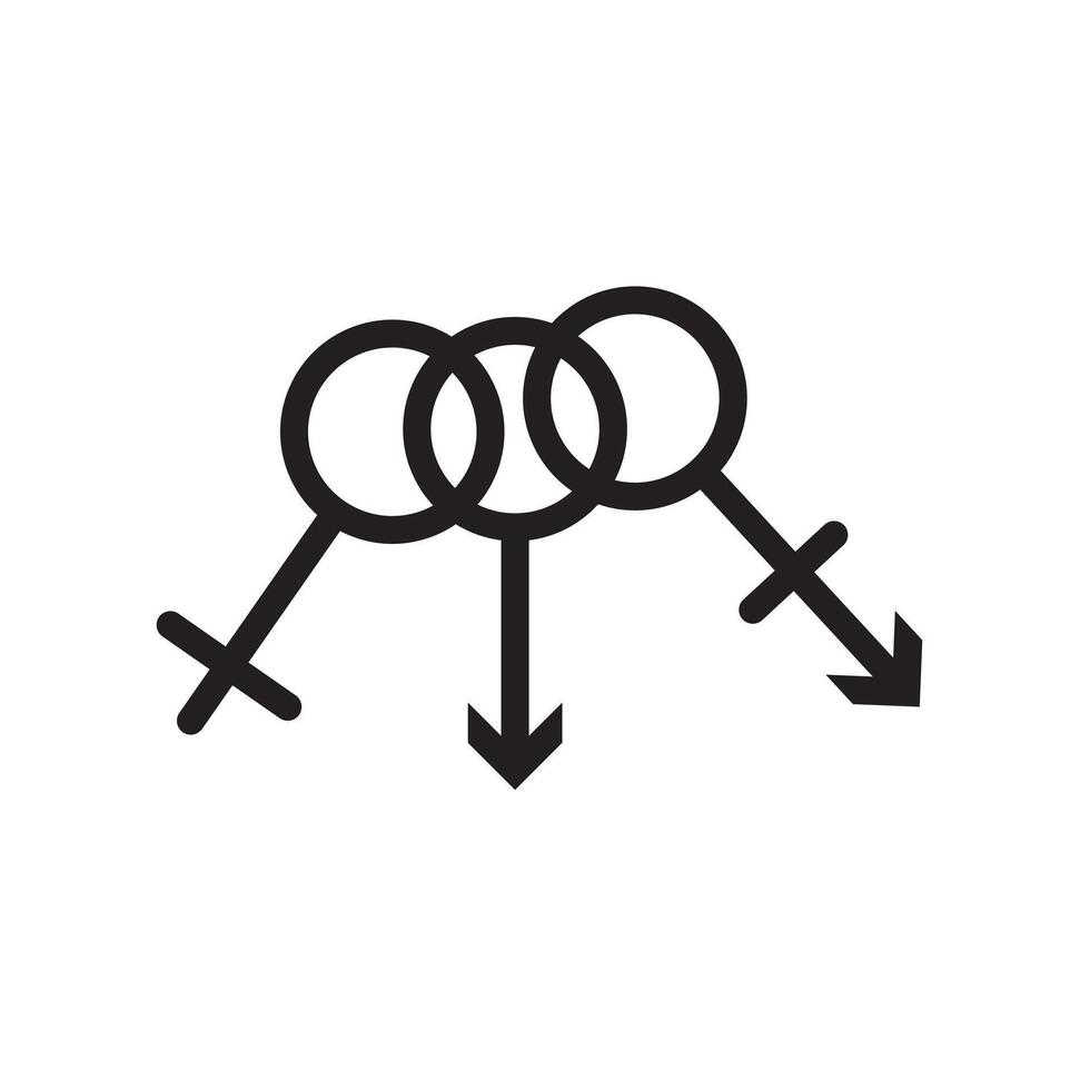 Rainbow LGBT flag icon Black line art logo vector