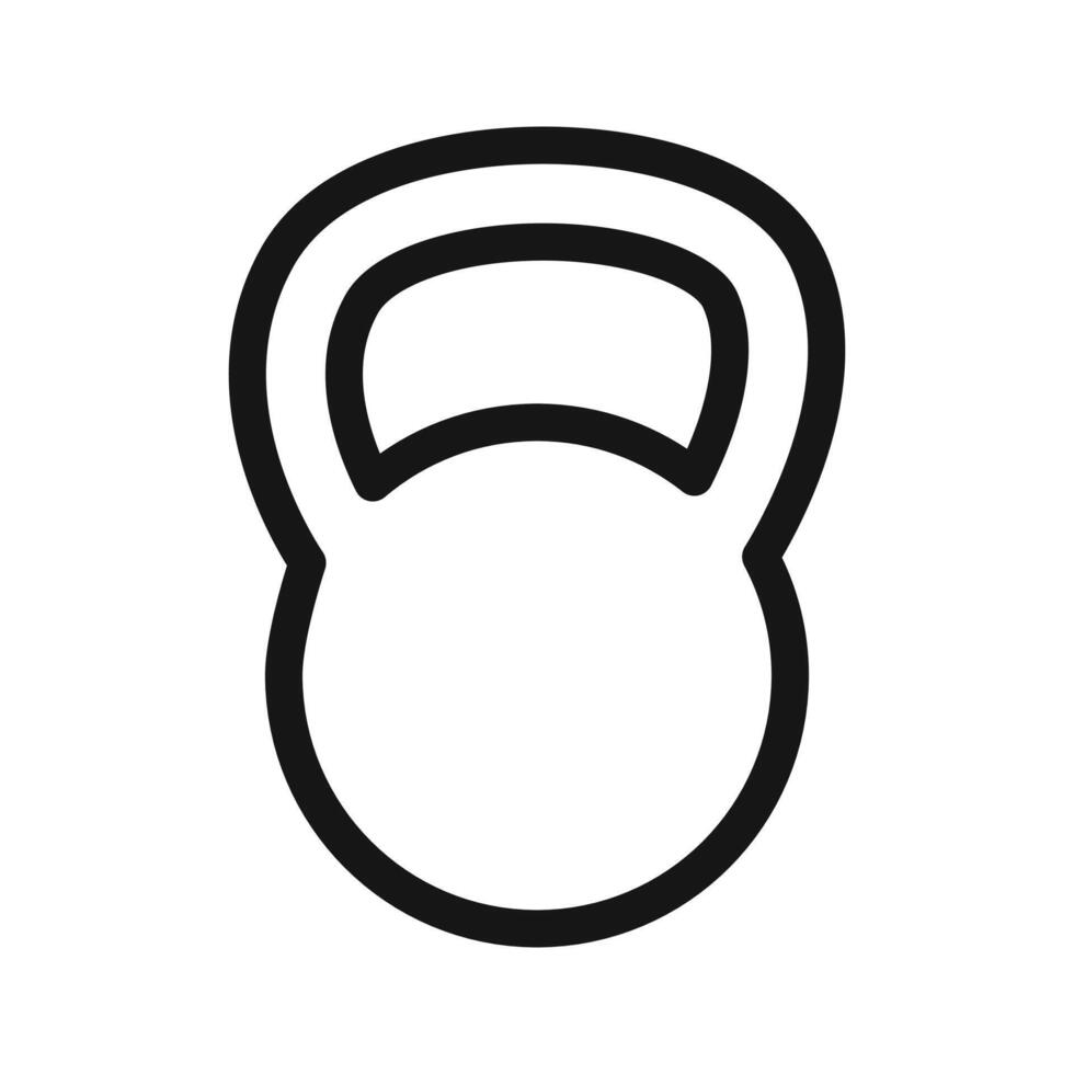 kettlebell icon Black line art logo vector