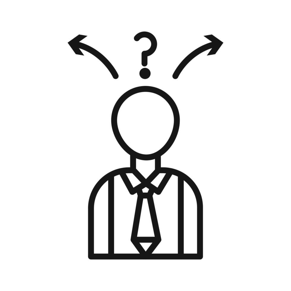 Confusing man icon Black line art logo vector