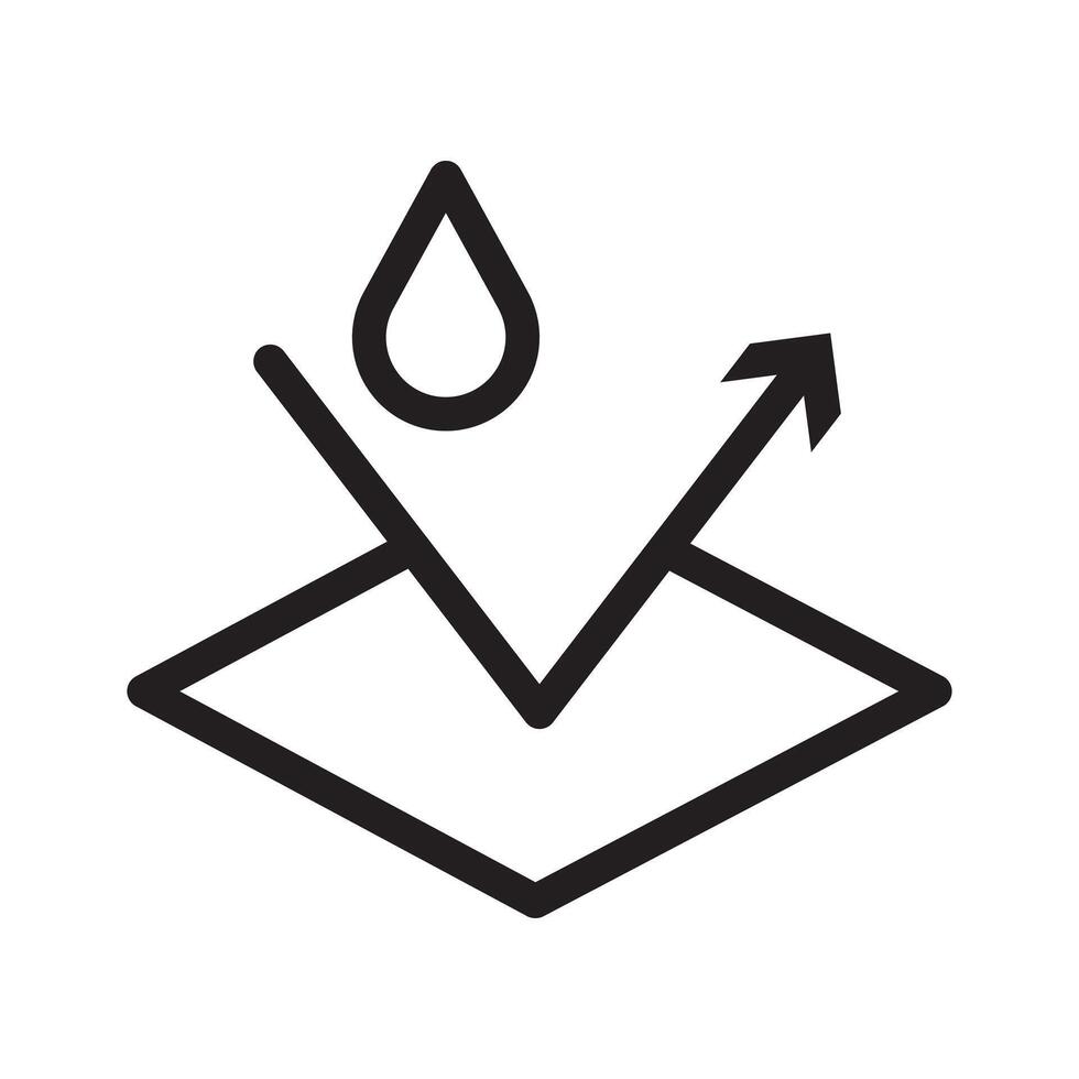 Water repellent surface icon Black line art logo vector