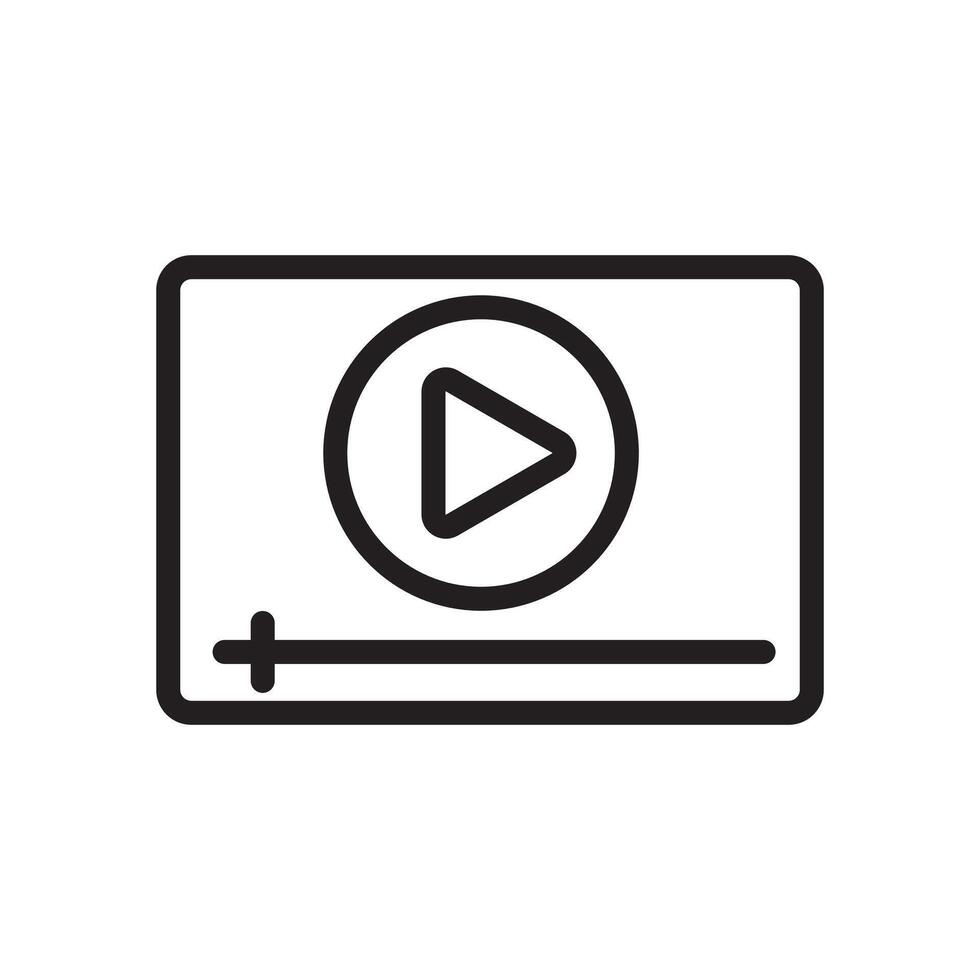 Media player icon Black line art logo vector