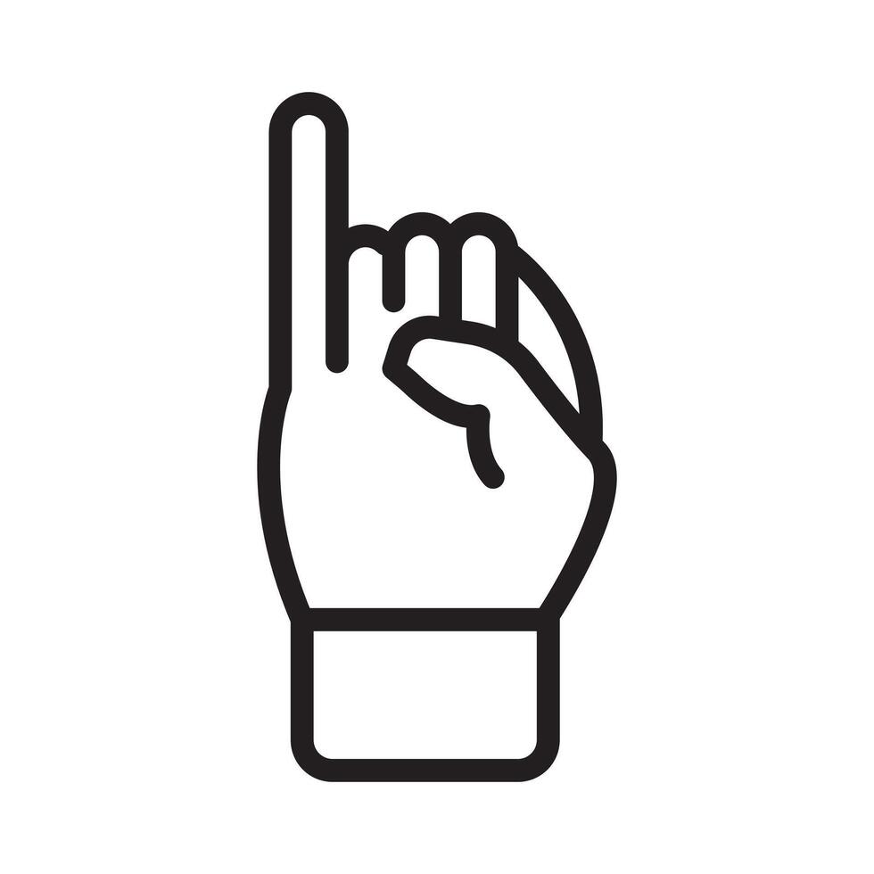 Pinky finger icon Black line art logo vector
