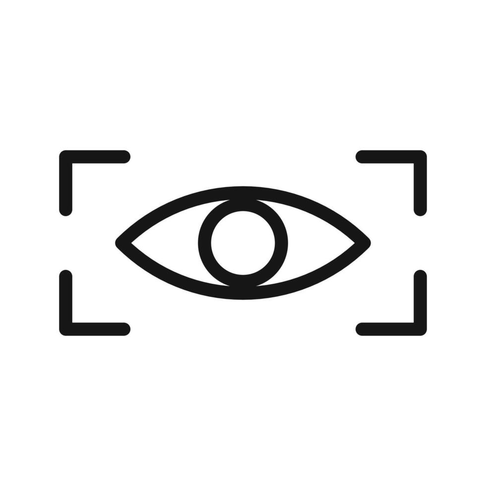 Eye scanner icon Black line art logo vector
