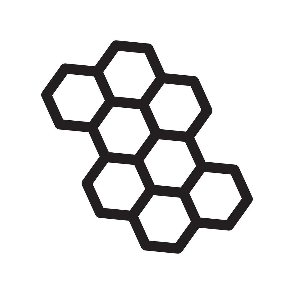 honeycomb icon Black line art logo vector
