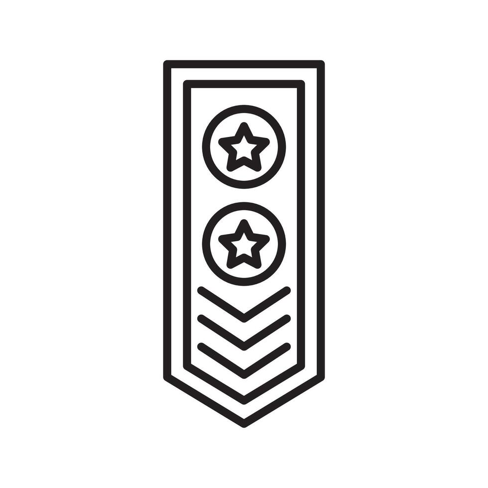 Military Rank icon Black line art logo vector