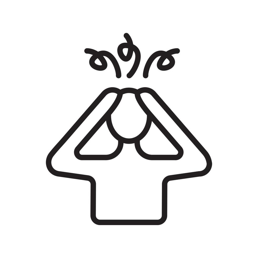 Stress icon Black line art logo vector