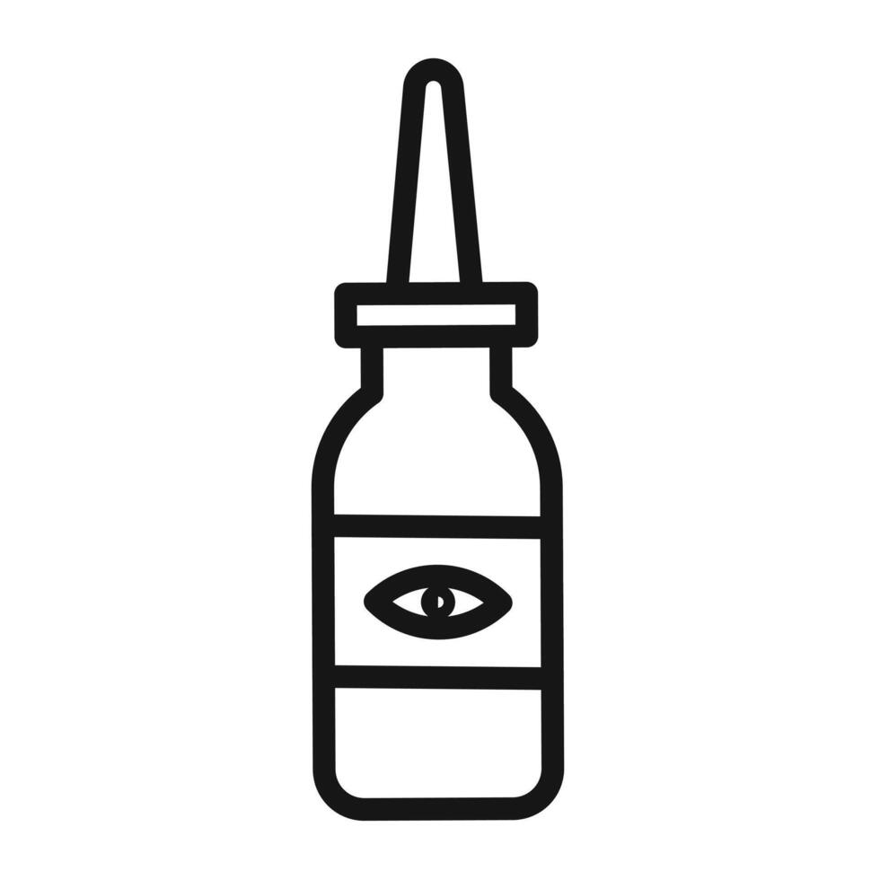 EYE DROP icon Black line art logo vector