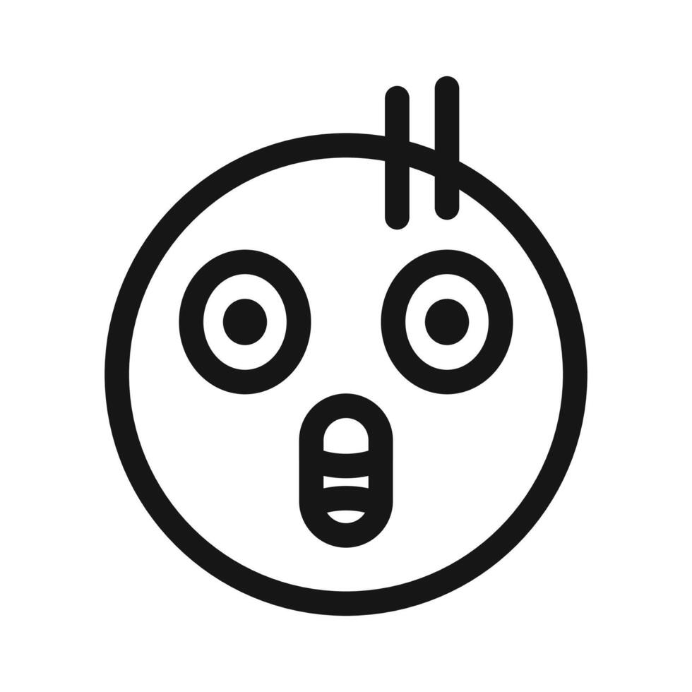 Shocked face icon Black line art logo vector
