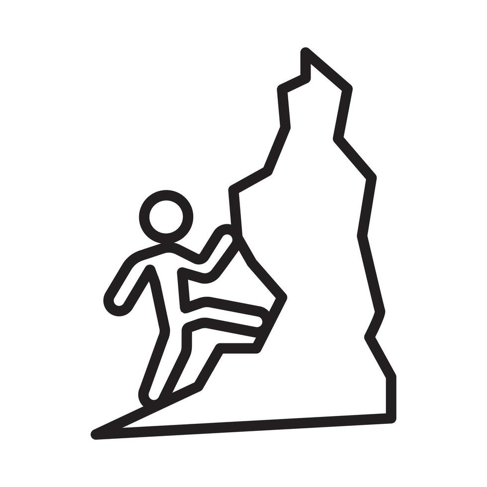 Climbing icon Black line art logo vector
