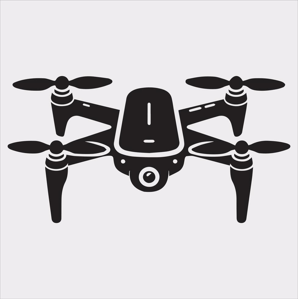 drone silhouette illustration on white background vector