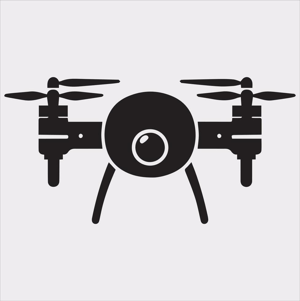 drone silhouette illustration on white background vector