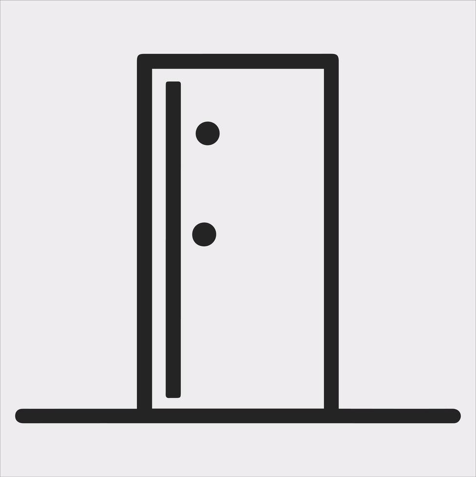 Door line art silhouette on white background vector