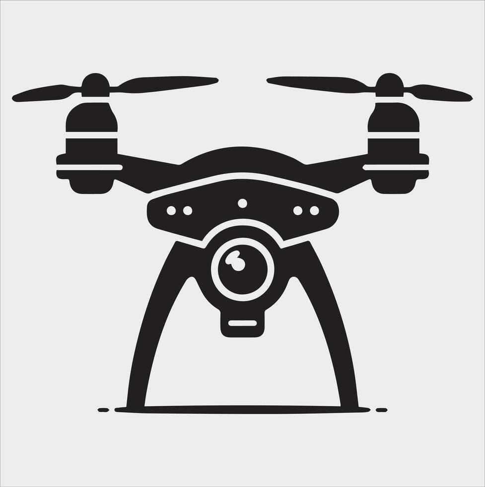 drone silhouette illustration on white background vector