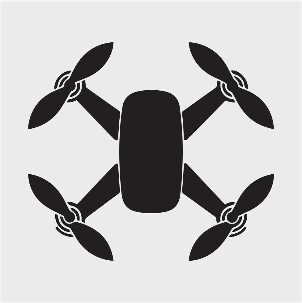 drone silhouette illustration on white background vector