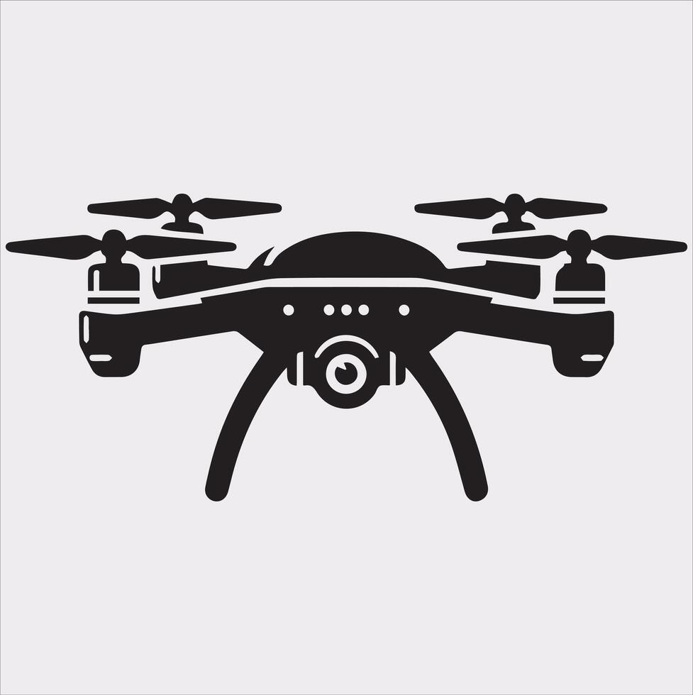 drone silhouette illustration on white background vector