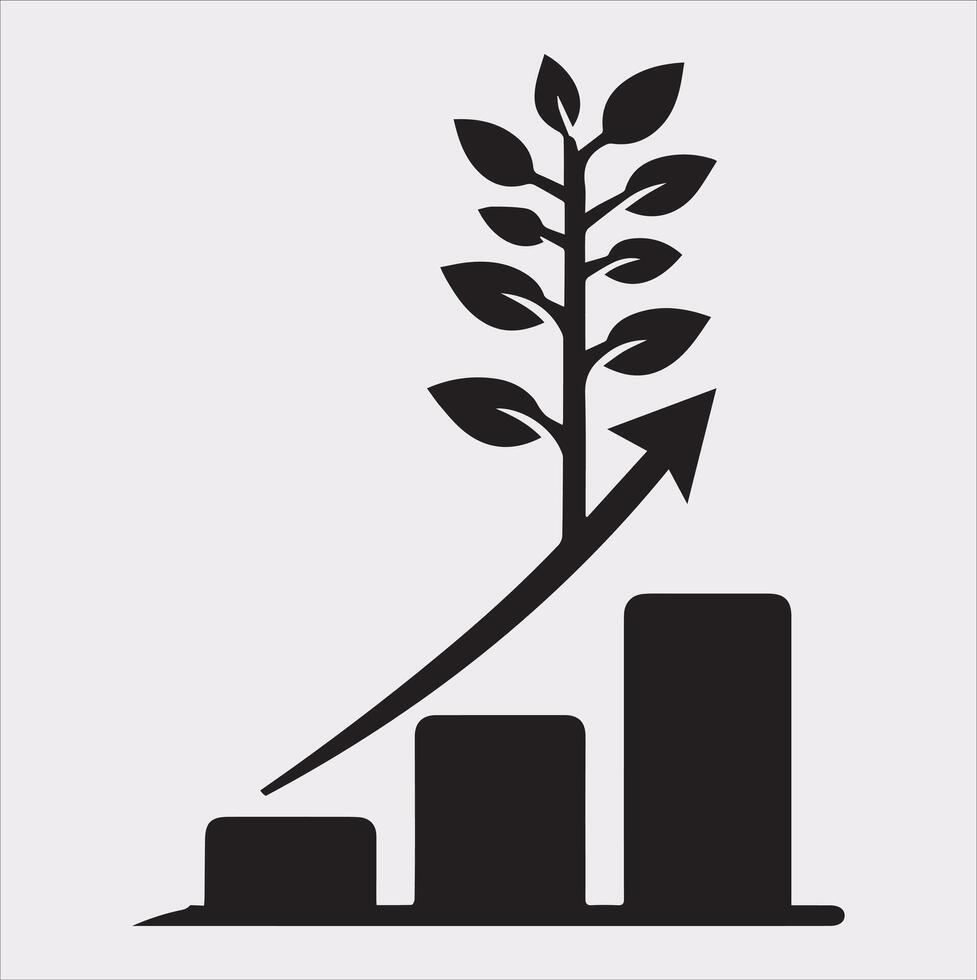 growth tree silhouette on white background vector