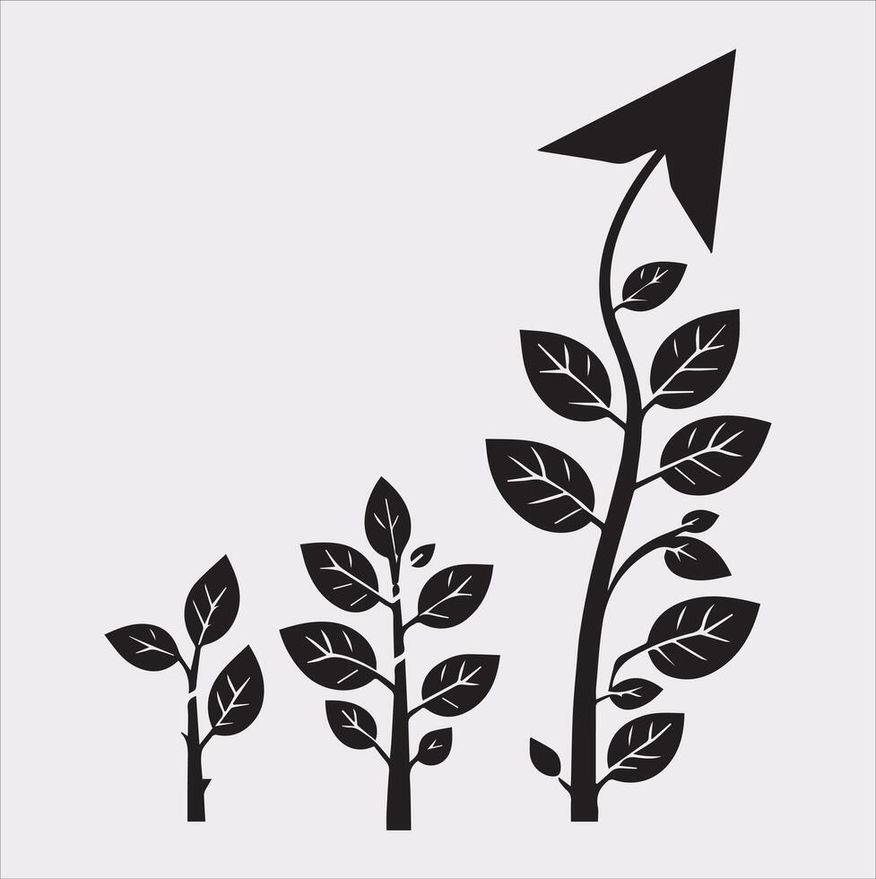 growth tree silhouette on white background vector
