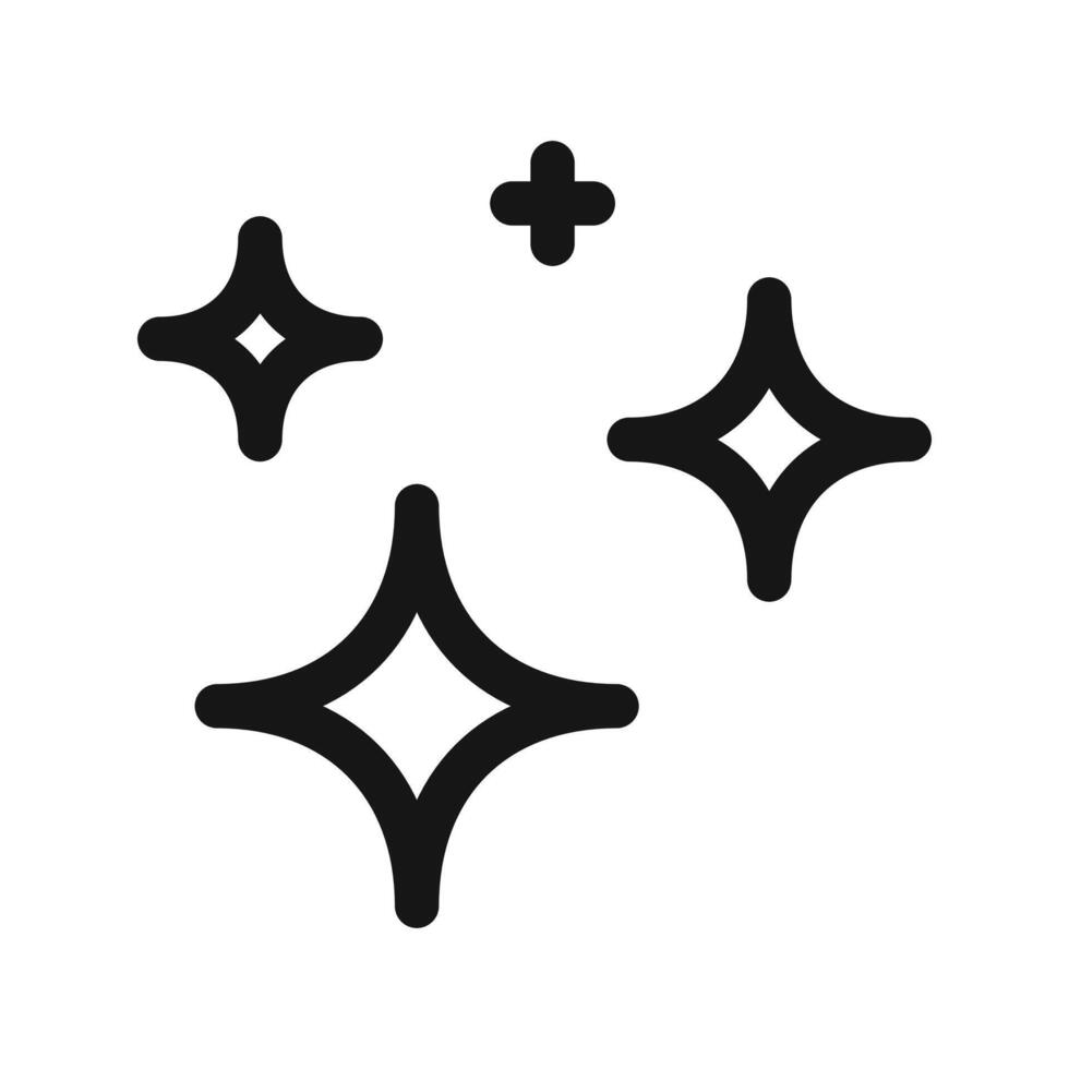 Sparkles shine icon Black line art logo vector