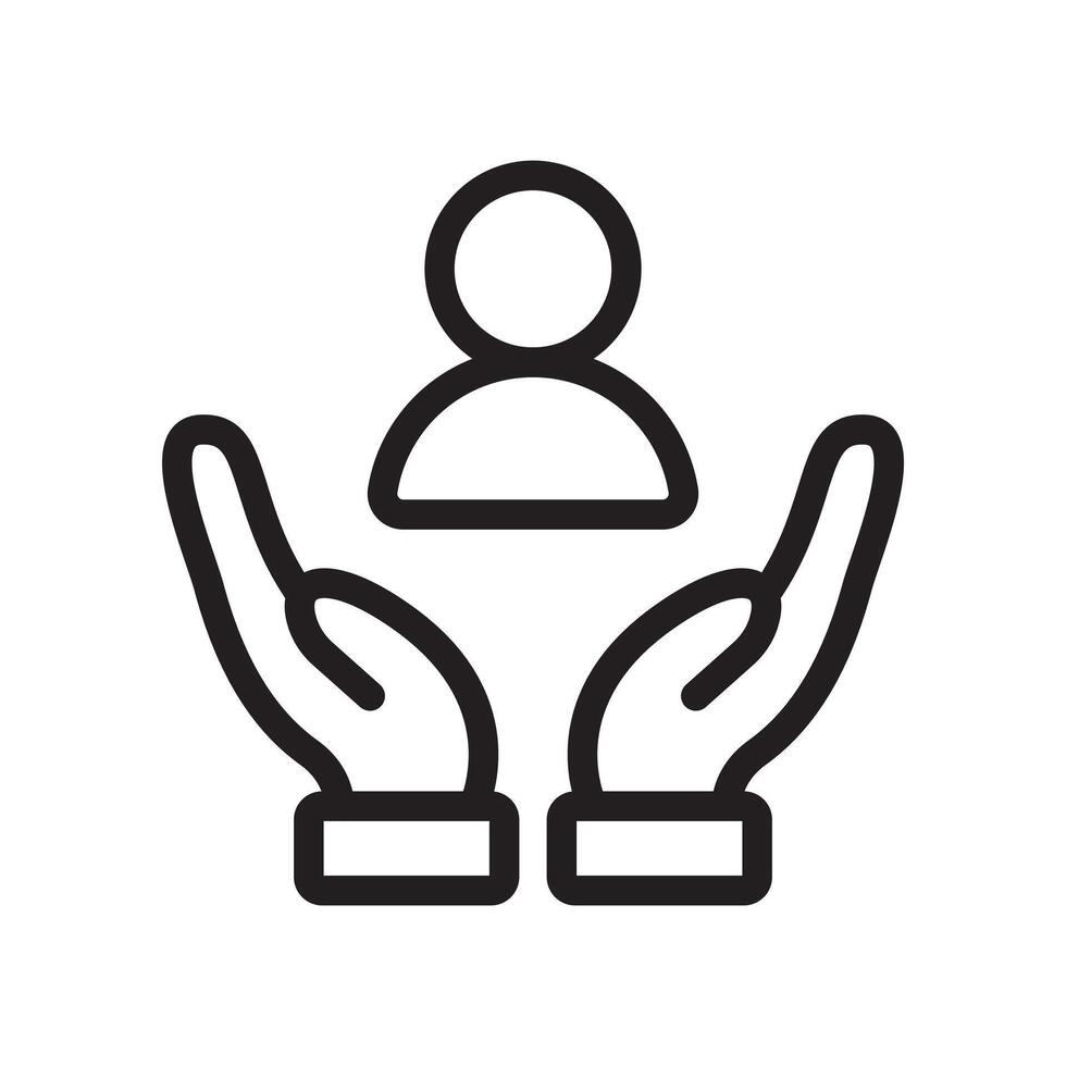Customer care icon Black line art logo vector