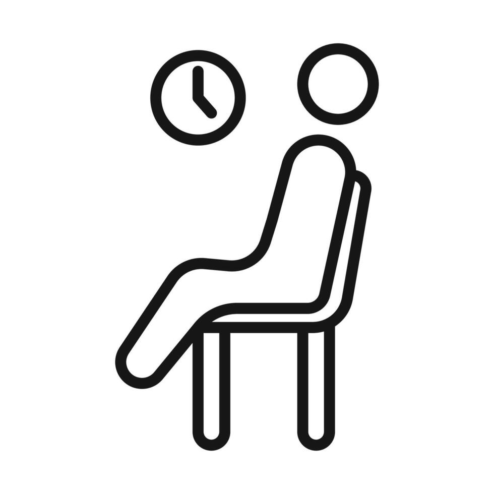 Wait icon Black line art logo vector