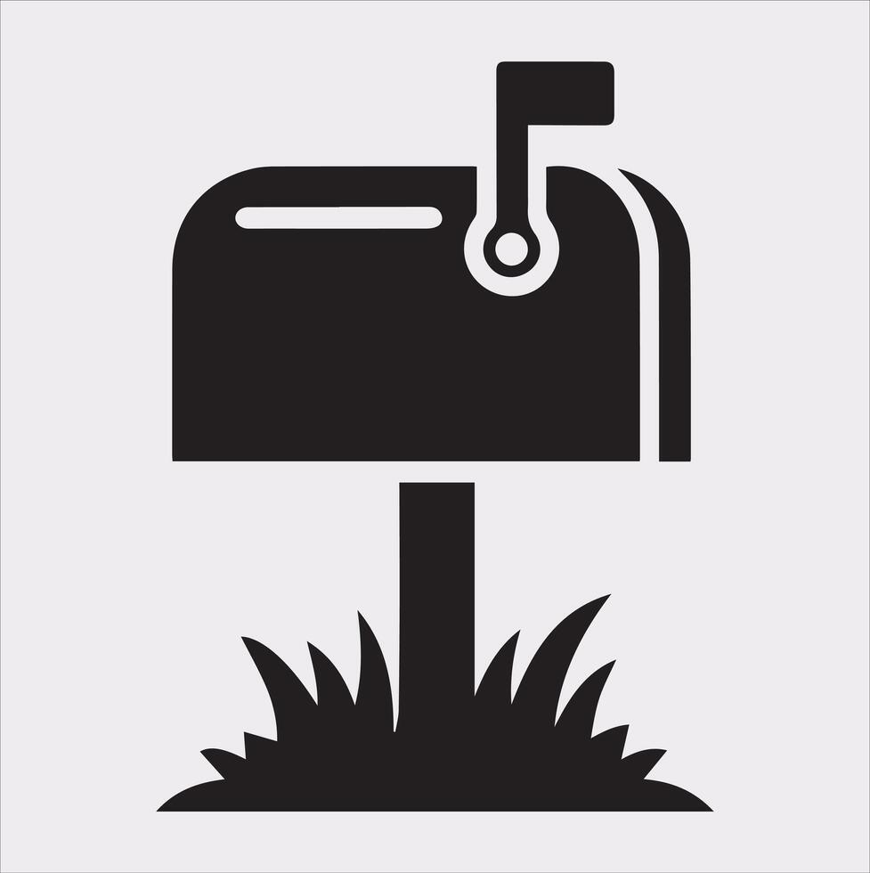 Mailbox symbol silhouette on white background vector