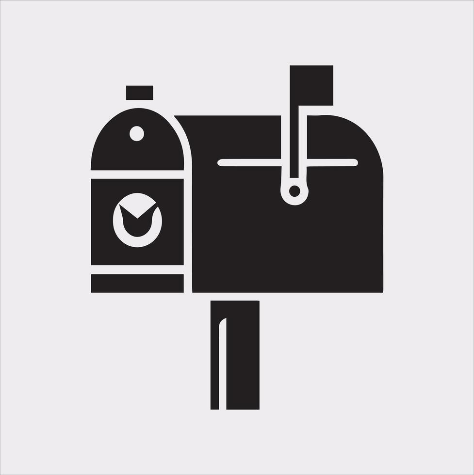 Mailbox symbol silhouette on white background vector