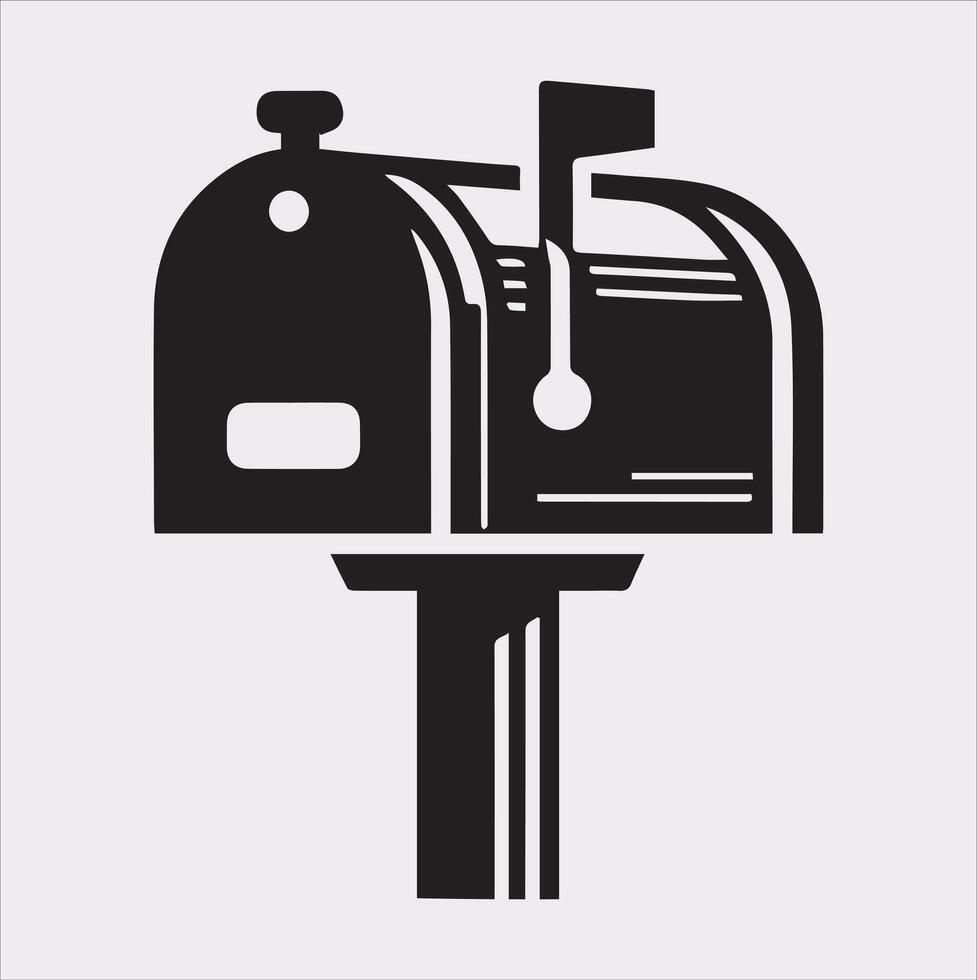 Mailbox symbol silhouette on white background vector
