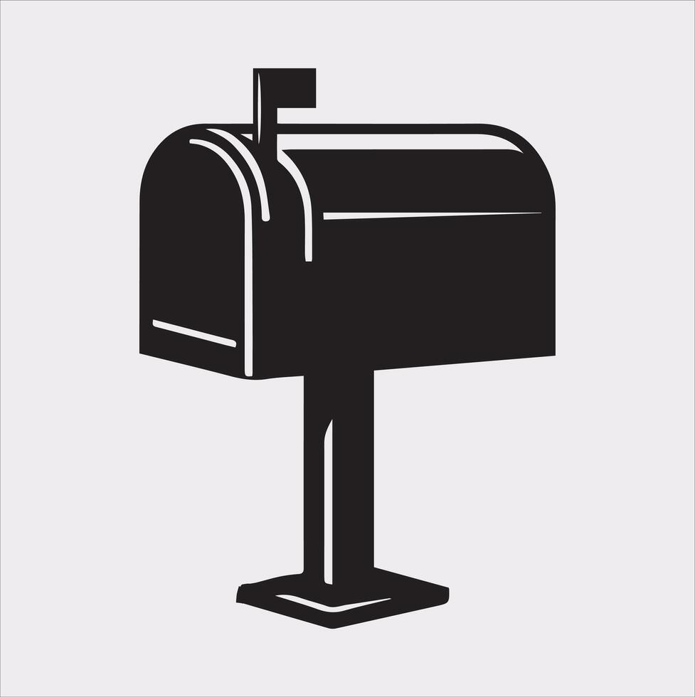 Mailbox symbol silhouette on white background vector