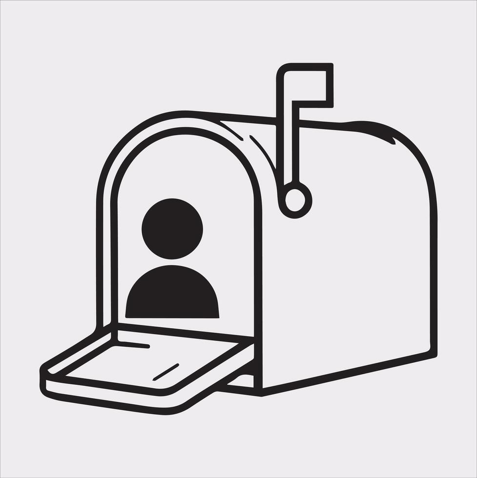 Mailbox symbol silhouette on white background vector